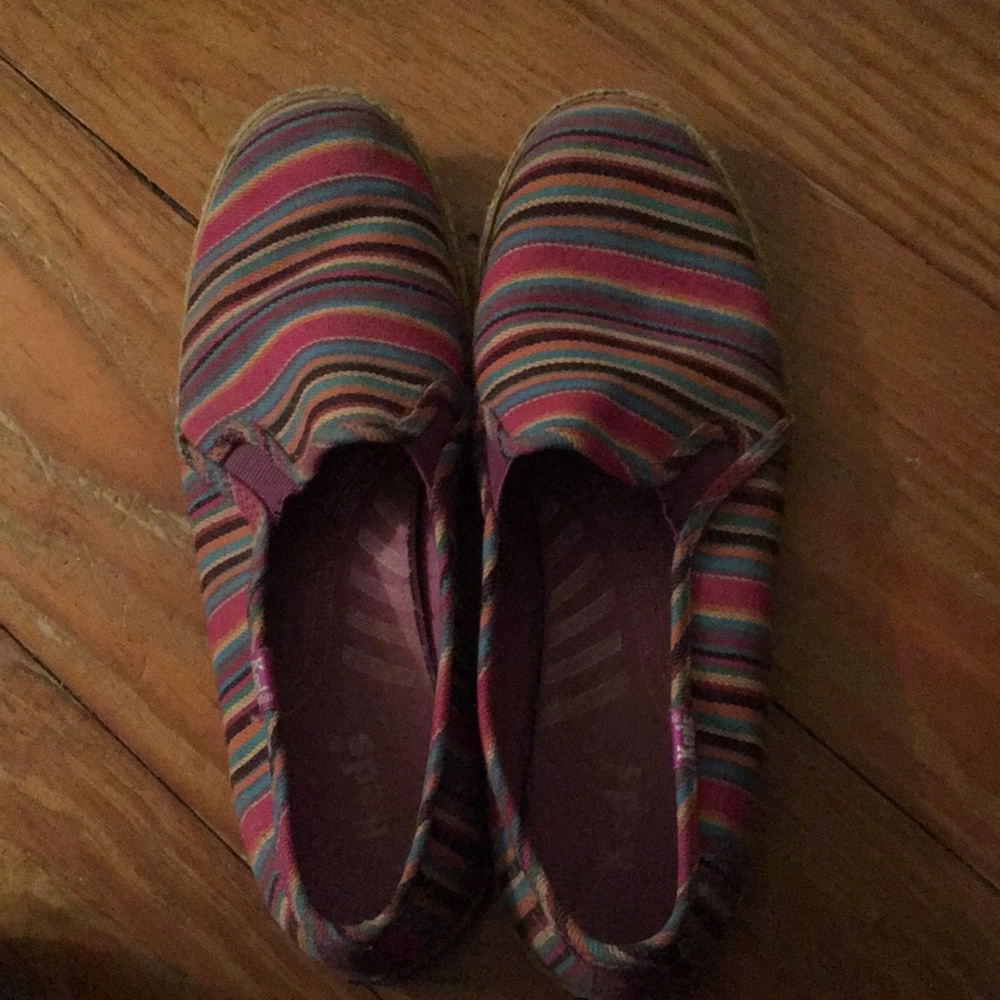Keds multicolor canvas & jute slip-ons size 7